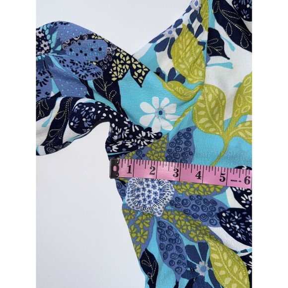 Habitat Floral Blouse Top Flare Flutter Sleeve Tiered Artsy Drapes Classic Large - Picture 15 of 16